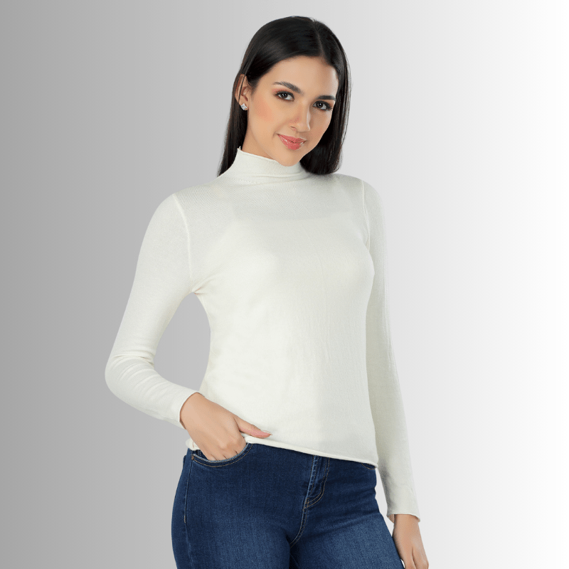 Half Turtle neck Solid T-shirt