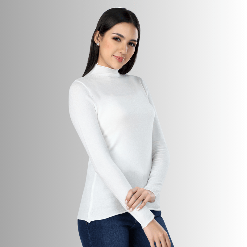 Half Turtle neck Solid T-shirt