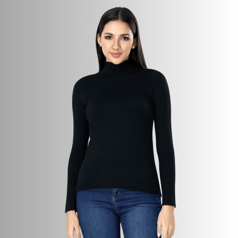 Half Turtle neck Solid T-shirt