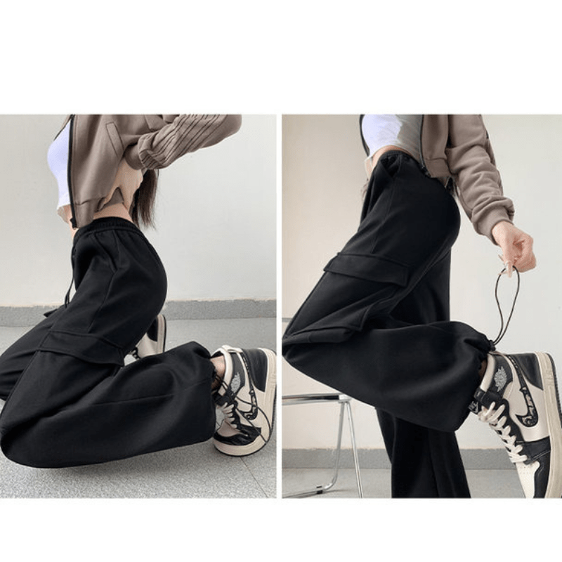 Midnight Black Y2k Women sweatpants