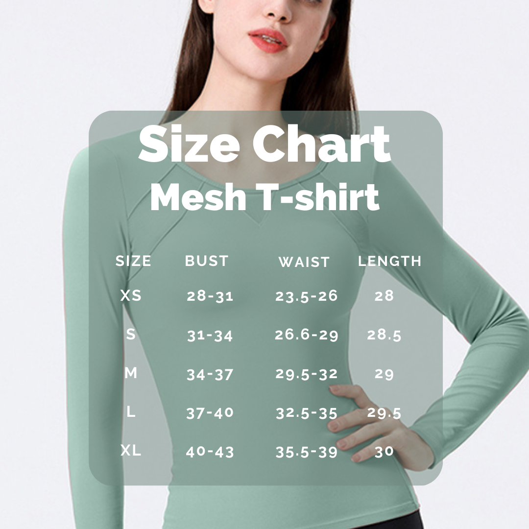 Mesh round neck long sleeve T-shirts
